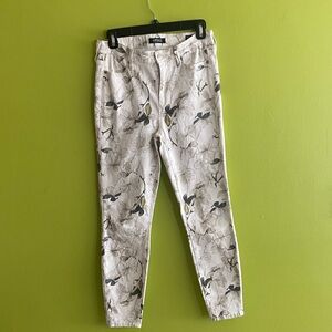 Buffalo David Bitton Floral Ankle Jeans - White and Black